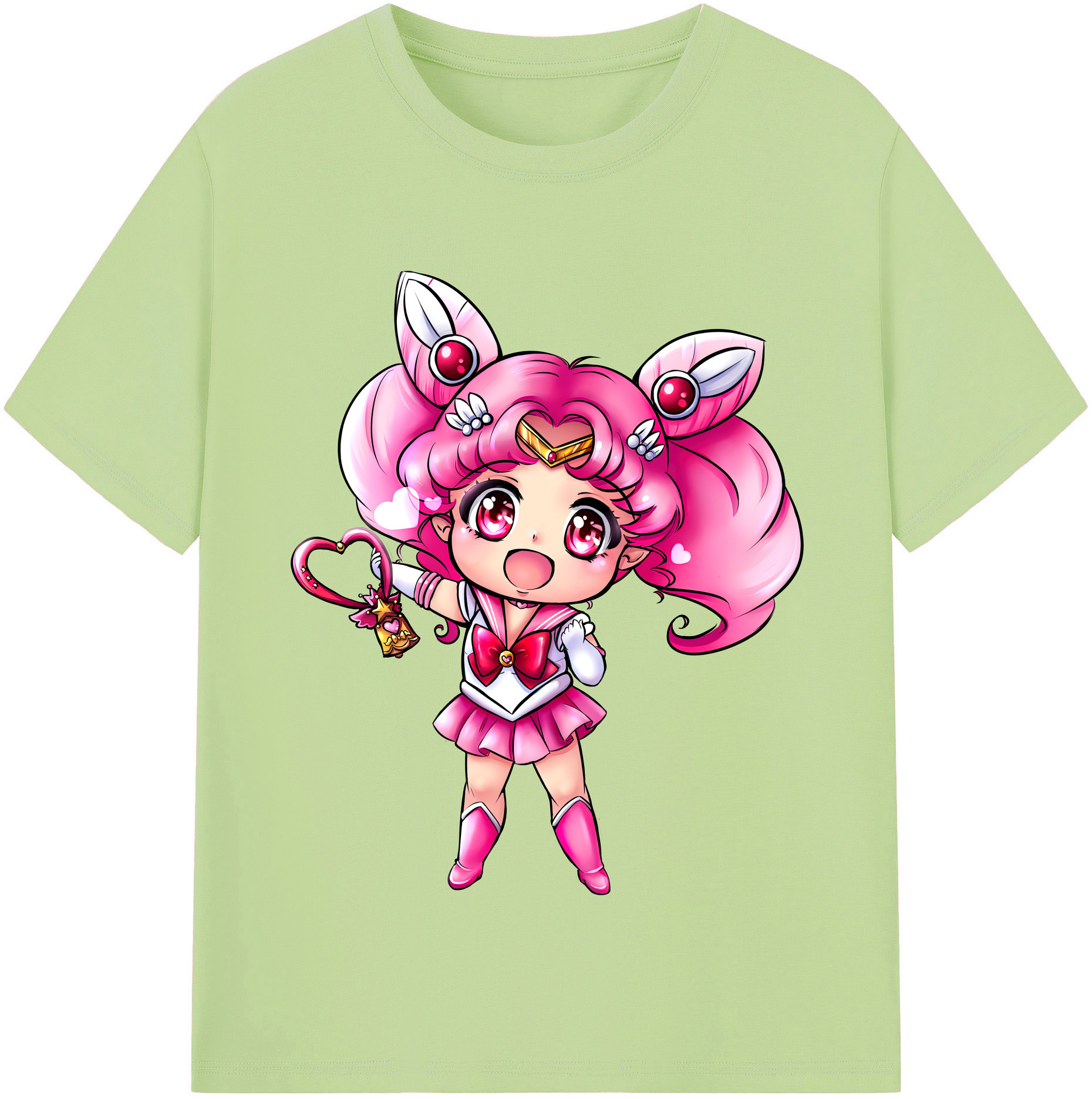 （画像用） 美少女戦士セーラームーン ちびうさ Sailor Moon Chibiusa Tsukino Usagi Small Lady Serenity 綿100％半袖Tシャツ（フロントプリント）